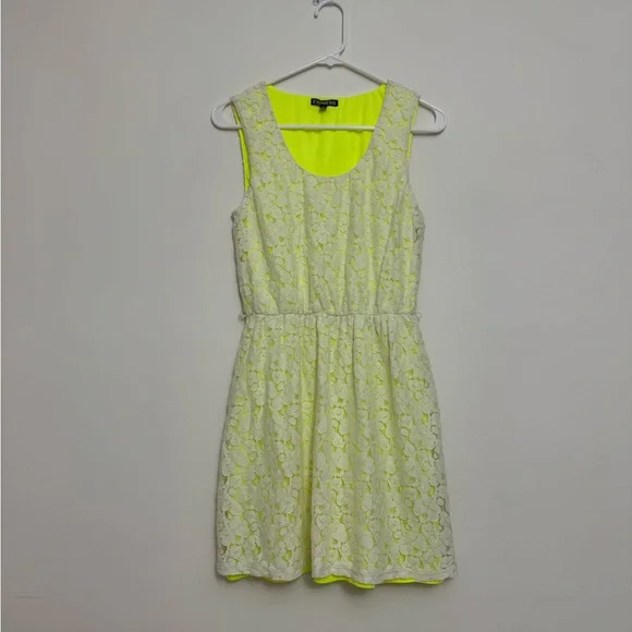 Express | Dresses | Express Neon Yellow Lace Overlay Sleeveless Mini Dress | Poshmark Express | Dresses | Express Neon Yellow Lace Overlay Sleeveless Mini Dress | Poshmark